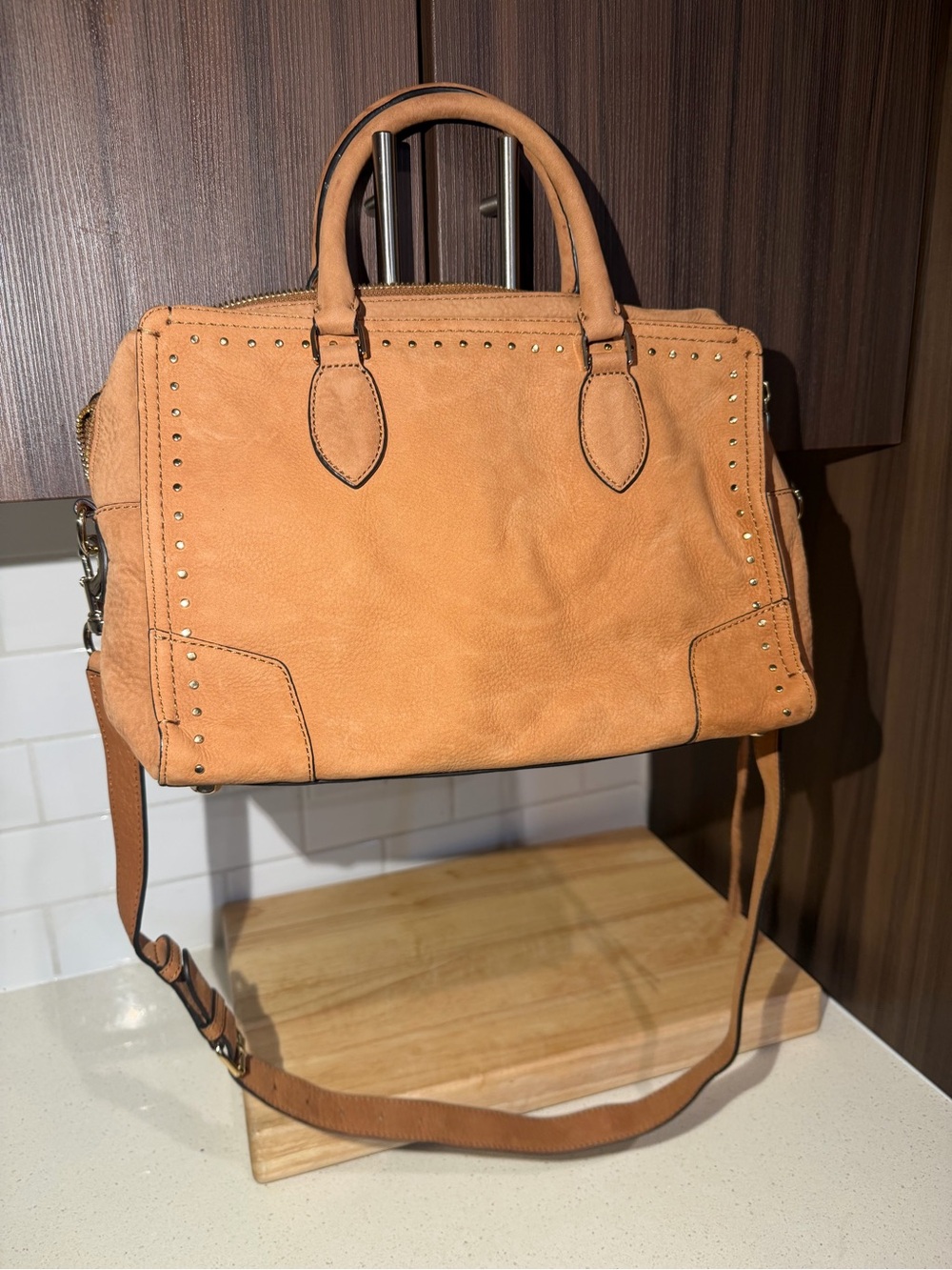 Rebecca Minkoff Tan Leather
Handbag with Studs